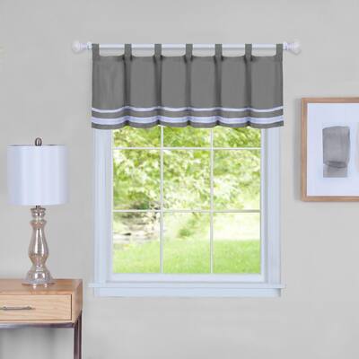 Dakota 14 in. L Polyester Window Curtain Valance in Grey