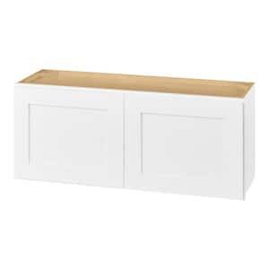 Avondale 36 in. W x 12 in. D x 15 in. H Ready to Assemble Plywood Shaker Wall Bridge Kitchen Cabinet in Alpine White