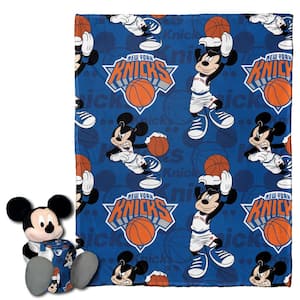 NBA Knicks Basketball Mickey Hugger Pillow and Silk Touch Throw Set