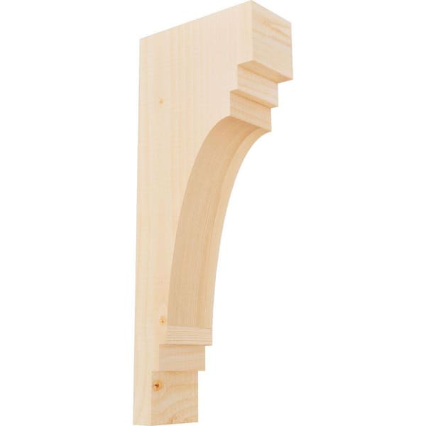 Ekena Millwork 3-1/2 in. x 8 in. x 20 in. Douglas Fir Pescadero Smooth Corbel