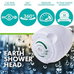 Earth Spa 3-Spray with 1.25 GPM 2.7-in. Wall Mount Adjustable Fixed Shower Head in White, (50-Pack)