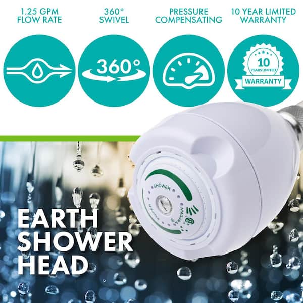 Earth Spa 3-Spray with 1.25 GPM 2.7-in. Wall Mount Adjustable Fixed Shower Head in White, (50-Pack)