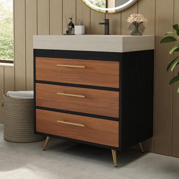 ONNAHOMEStlyle 29.9-Inch Modern Free-Standing Bathroom Vanity with
