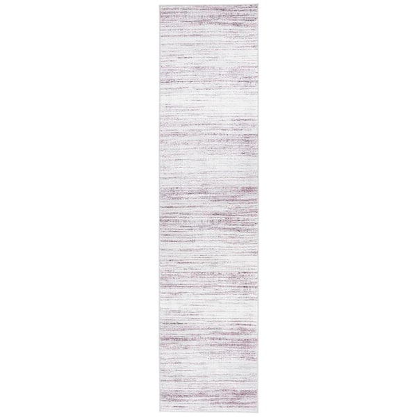 Vogue 2 ft. x 8 ft. Purple/Ivory Distressed Striped Runner Rug