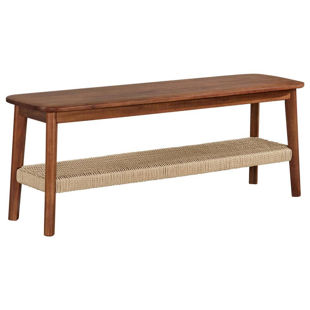 Calais 48 in. Entryway or Dining Bench, Warm Chestnut
