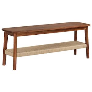 Calais 48 in. Entryway or Dining Bench, Warm Chestnut