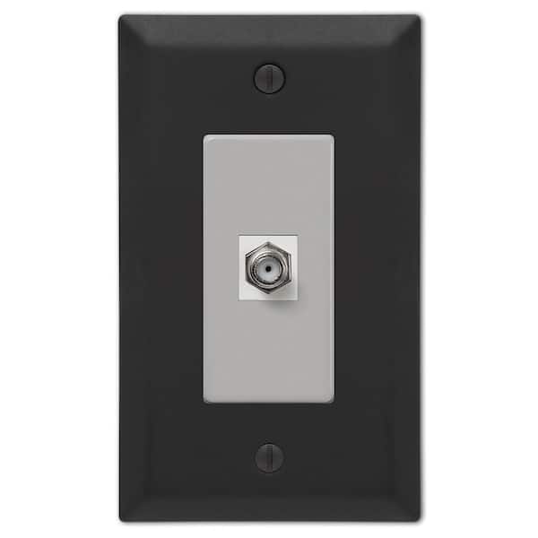 AMERELLE Metallic 1 Gang Coax Steel Wall Plate - Matte Black