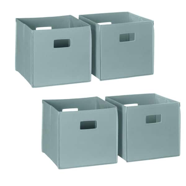10.5 in. W x 10.5 in. D x 10 in. H Kids Four Piece Folding Storage Bin in Sea Green