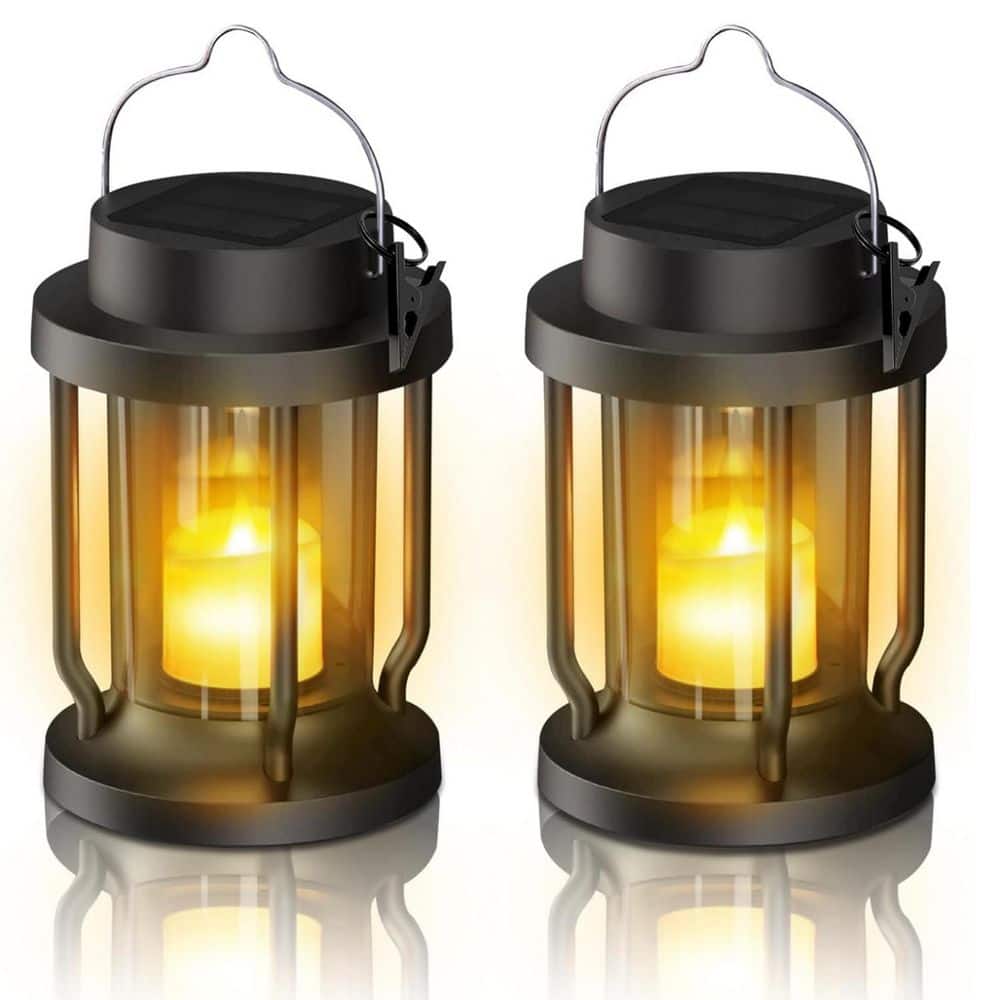 Black Hanging Solar Lights Garden statue, 2-Pack L0DQGT1ZFZ - The