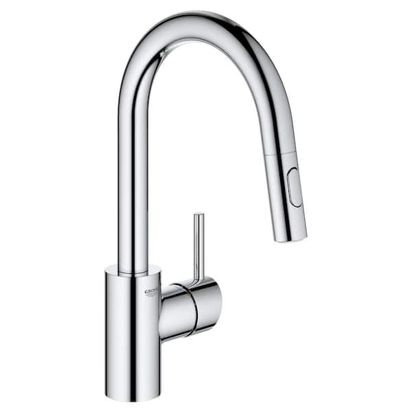 GROHE Concetto Single-Handle Dual Spray Pull-Out Sprayer Kitchen Faucet  1.75 GPM in StarLight Chrome 31479001 - The Home Depot