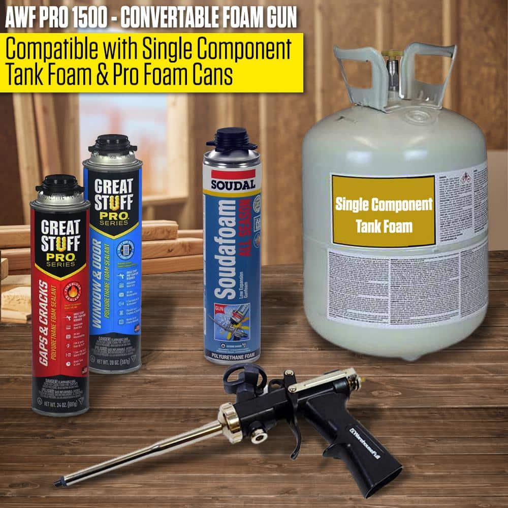 Heavy Duty Black and Silver Convertible Foam Dispensing Gun