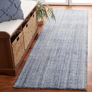 Abstract Ivory/Nav 2 ft. x 8 ft.y Classic Marle Runner Rug