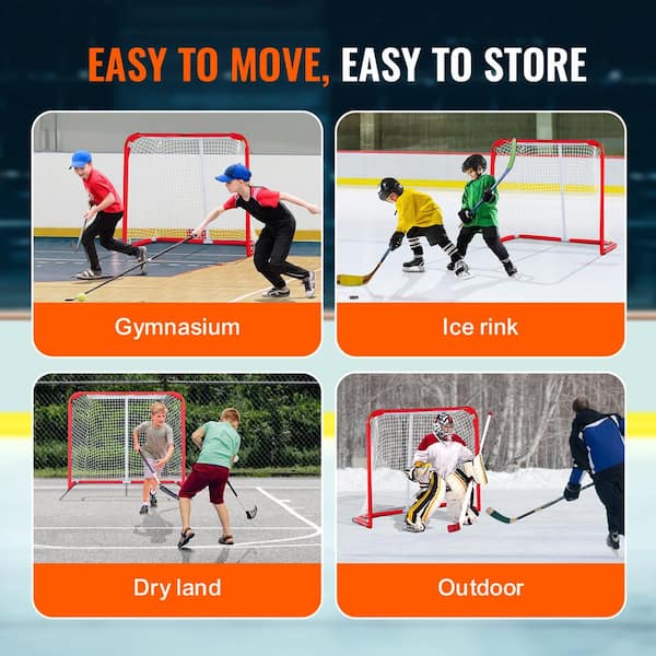 VEVOR Youth Street Hockey Net, Outdoor Steel Hockey Goal VEVOR Youth Street Hockey Net, Outdoor Steel Hockey Goal
