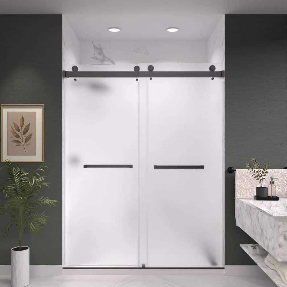 Kobiworks Catalyst 60 in. W x 76 in. H Double Sliding Frameless