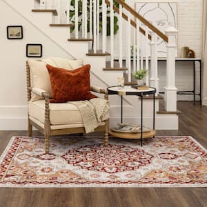 Laughton Gold 5 ft. 3 in. x 8 ft.Traditional Ornamental Tabriz Area Rug