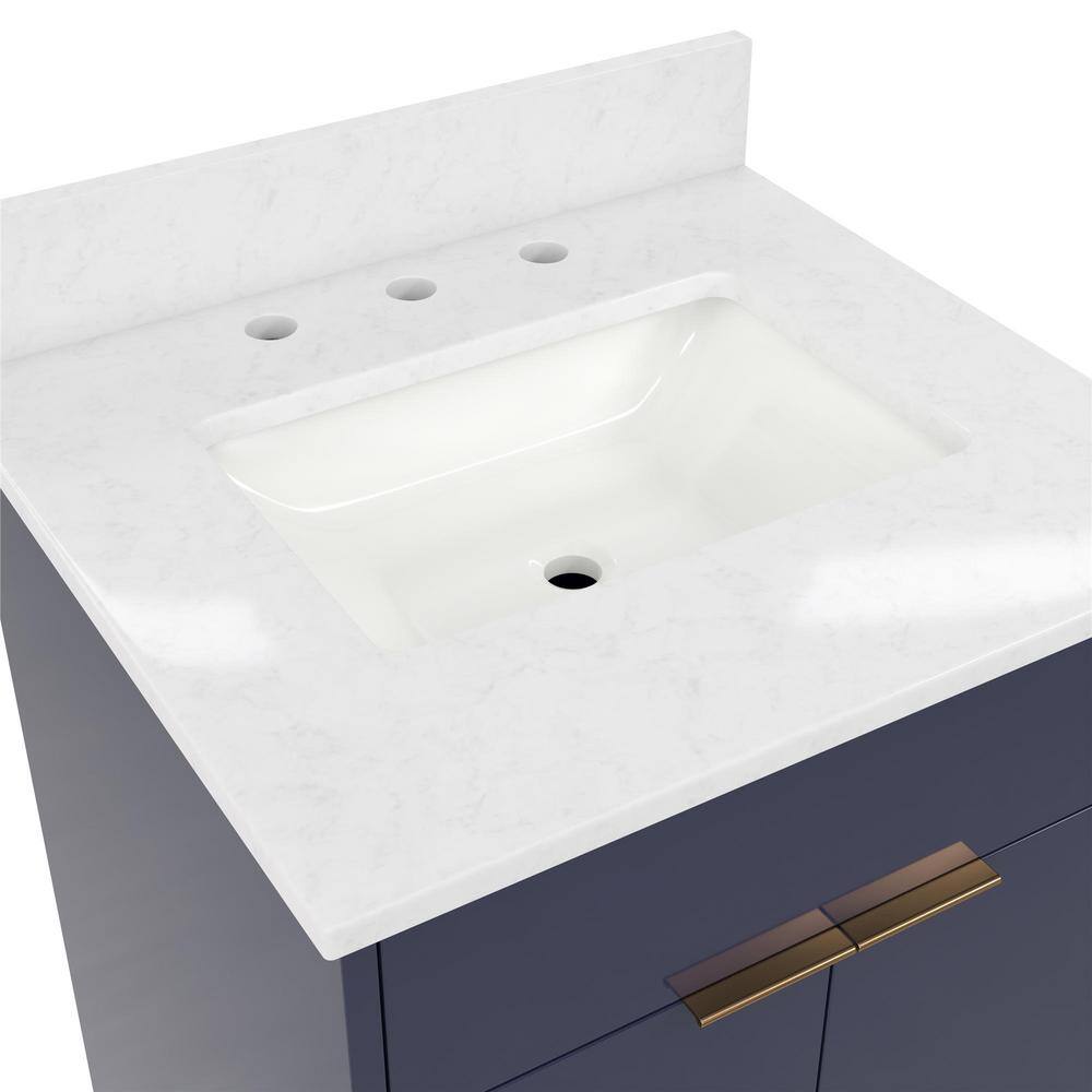 Navy Blue and Gold 24" Freestanding Bathroom Vanity