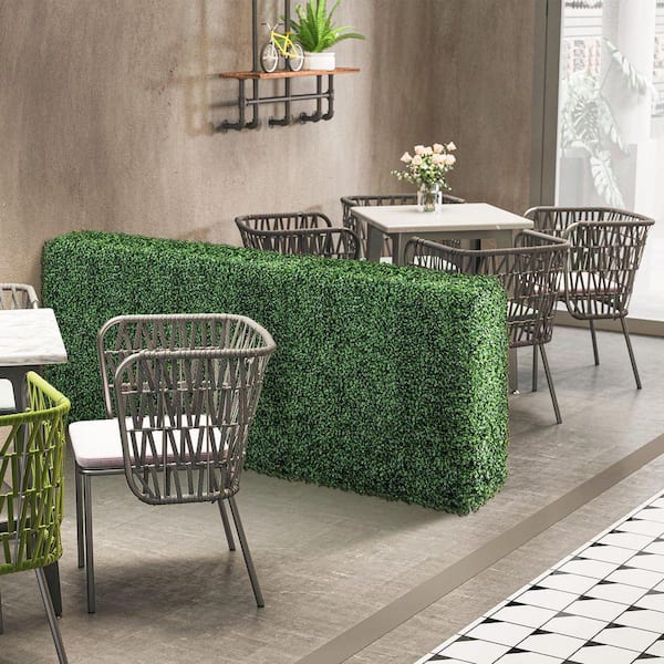 Mecale 33 in. x 14 in. Green Artificial Room Divider Decorative Privacy Screen Grass Wall Hedge Panel