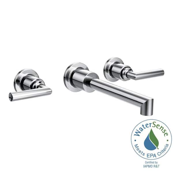MOEN Arris Wall Mount 2-Handle Low-Arc Bathroom Faucet Trim Kit in Chrome (Valve Not Included)