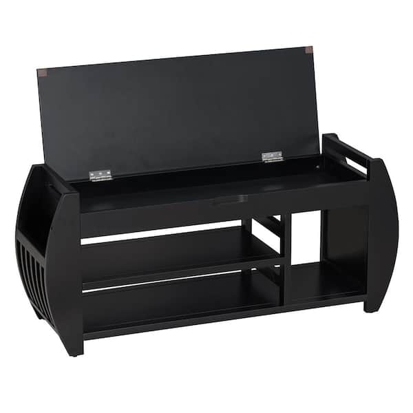 COWLOWN 42 in. W x 13 in. D x 18.3 in. H Bathroom Black Linen Cabinet