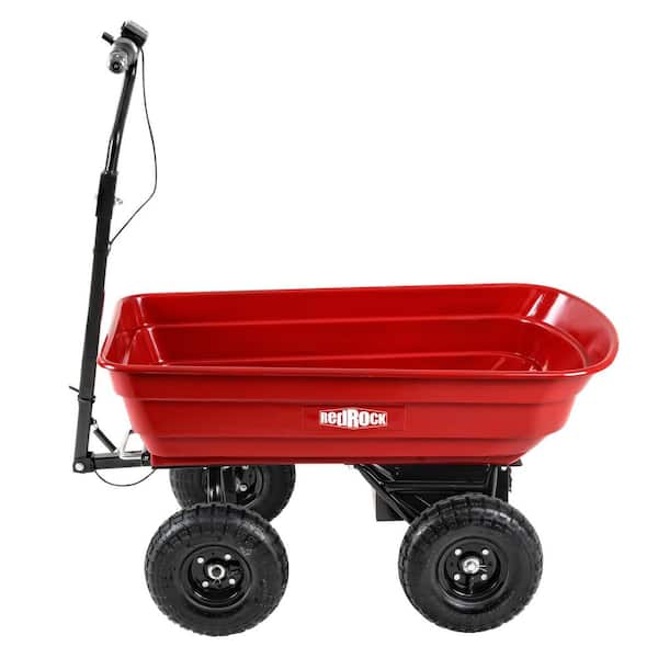 2.6 cu. ft. Steel Powered Weelbarrow with Four-wheeled in Red