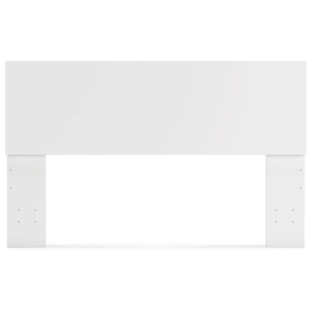 White Contemporary Queen Wood Panel Bed