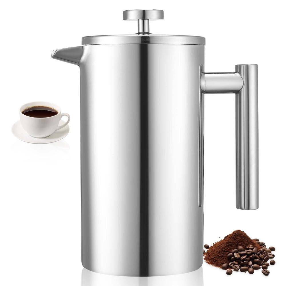 34 oz French Press Coffee Maker, Stainless Steel Double Wall Insulated Coffee and Tea Press