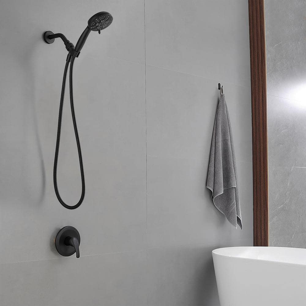 Matte Black Stainless Steel Handheld Rain Shower Head with Filter