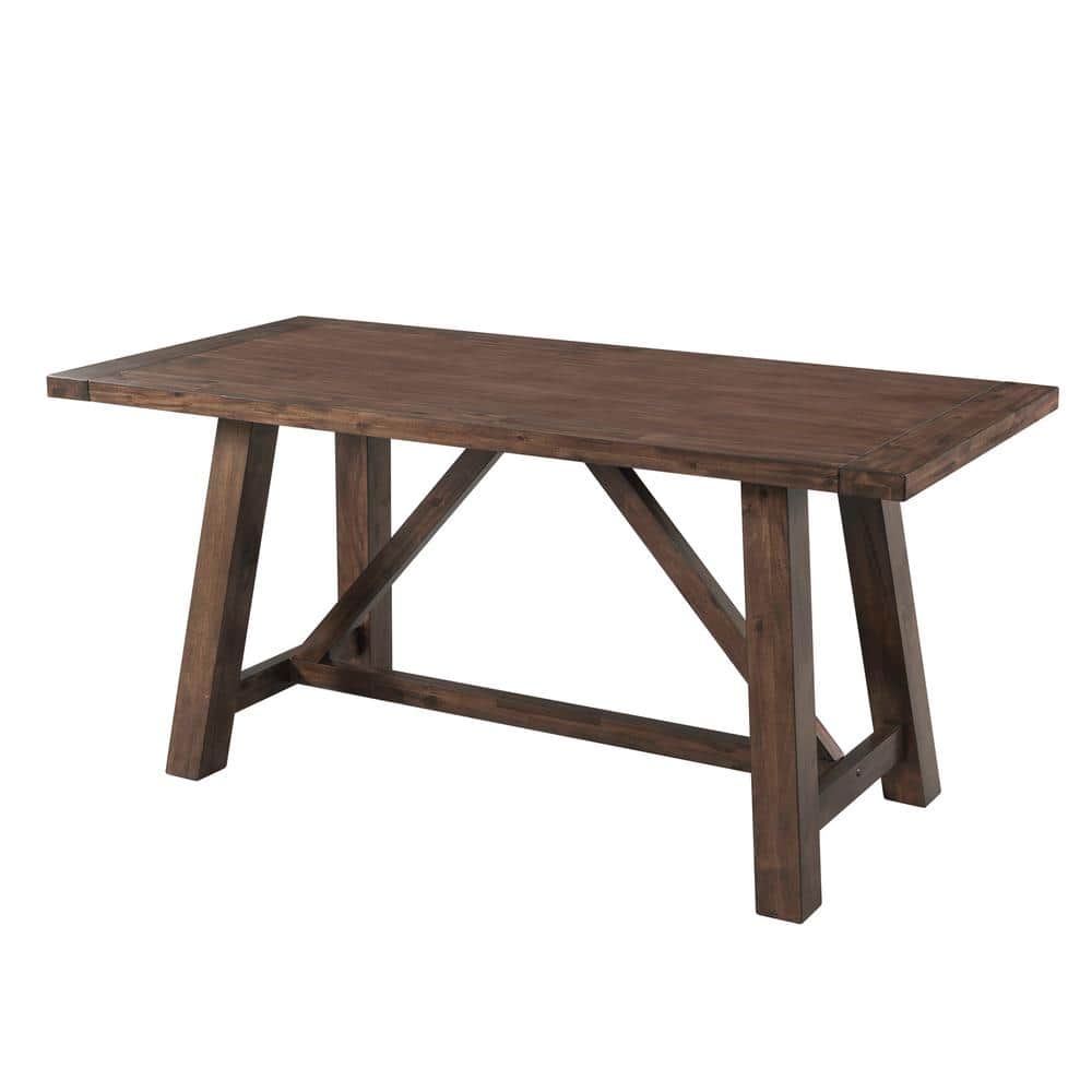 Rustic Walnut 6-Piece Dining Set with Bench and Chairs