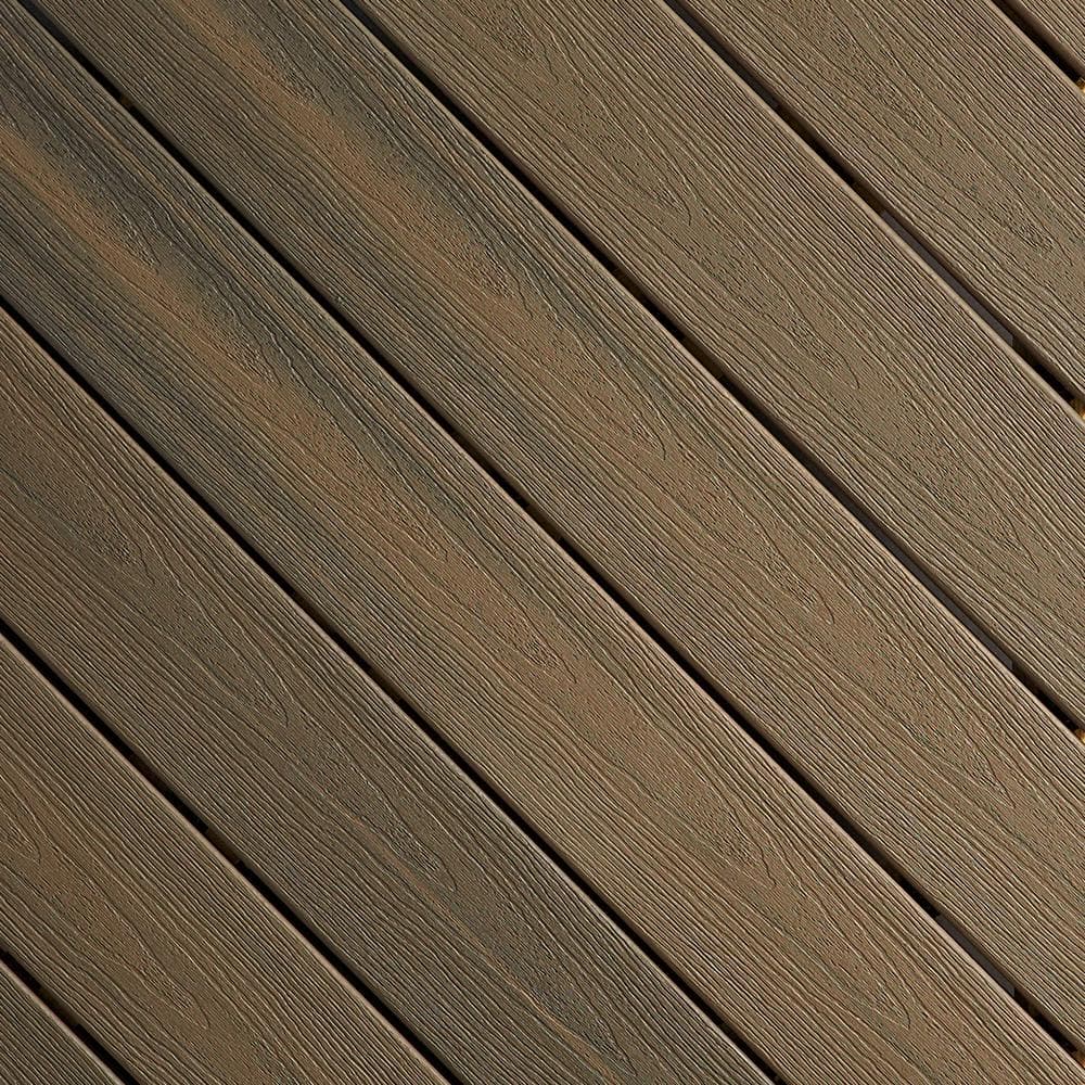 Sanctuary 1 in. x 5-1/4 in. x 1 ft. Latte Grooved Edge Capped Composite Dec