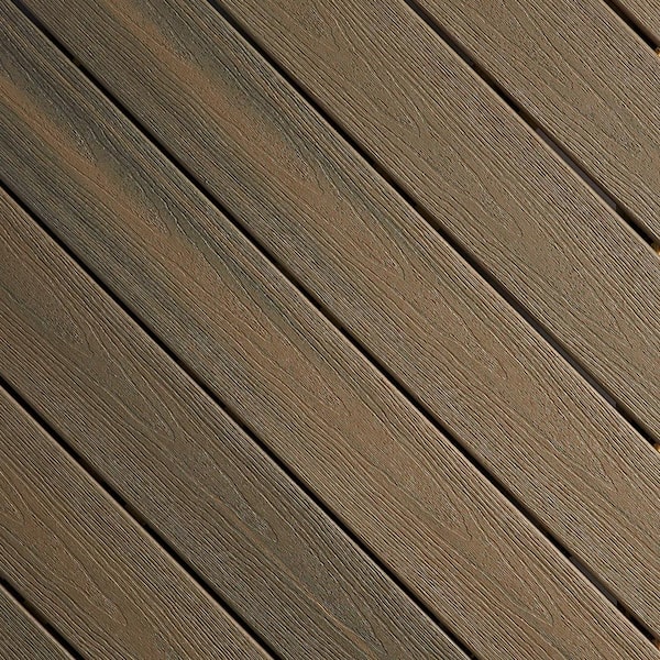 Fiberon Sanctuary 1 in. x 5-1/4 in. x 1 ft. Latte Grooved Edge Capped Composite Decking Board Sample