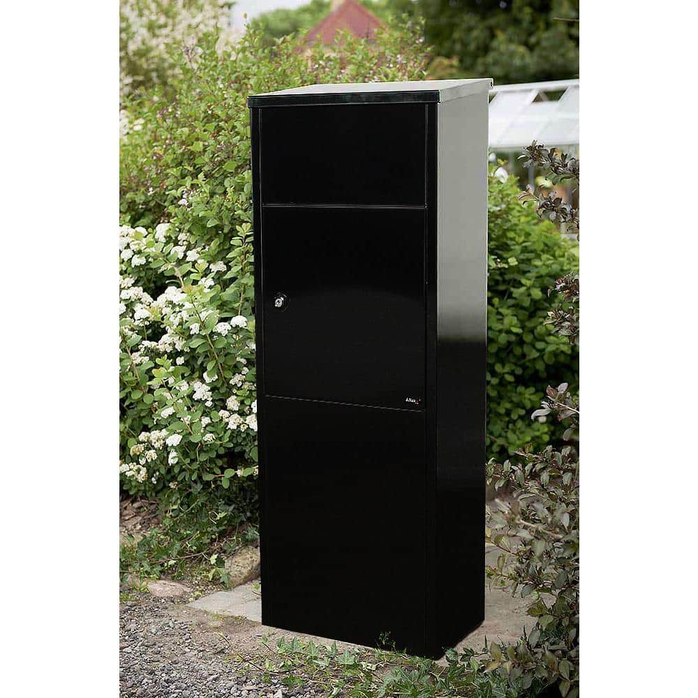 Allux Black Powder Coated Steel Top Loading Mailbox
