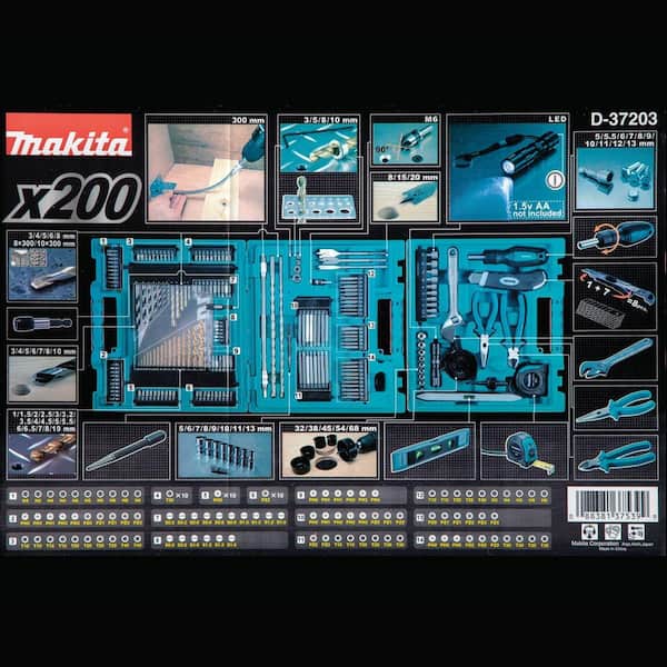 ophavsret Stifte bekendtskab niece Makita Metric Bit and Hand Tool Set (200-Piece) D-37203 - The Home Depot