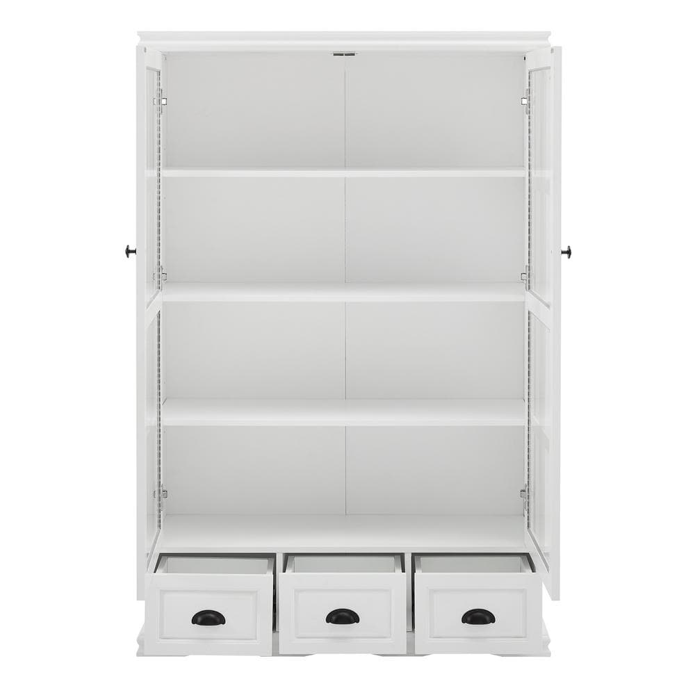 GOOD & GRACIOUS White Finish Display with Tempered Glass Doors