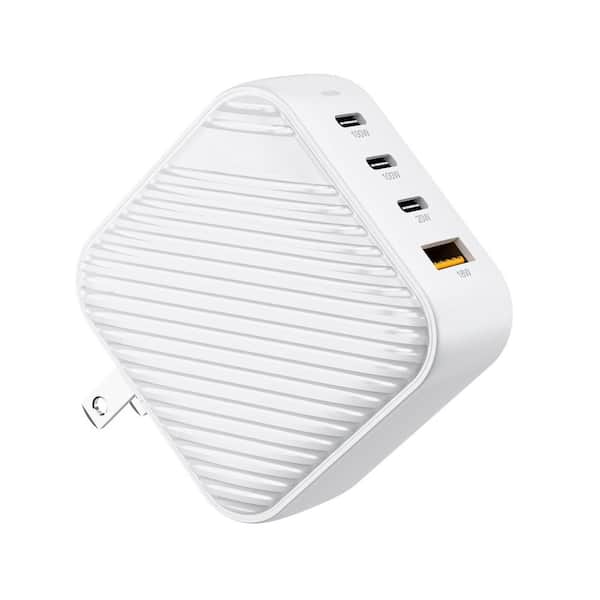 Yichuhaoxi USB C Multiport Charger Fast Charger Power Adapter for Android and iPhone with 4-Port USB Charging Station White