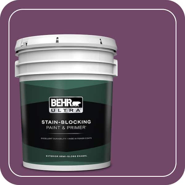 BEHR ULTRA 5 gal. #S-G-680 Raspberry Mousse Semi-Gloss Enamel Exterior Paint & Primer