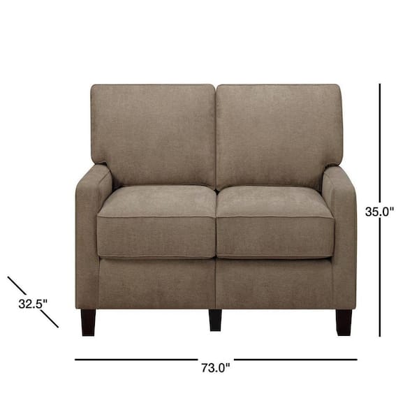 Serta Rta Martinque 73 In Brown Polyester 2 Seater Sofa With Removable Cushions Cr44938b The Home Depot Brown Polyester 2 Seater Sofa, Sofa Cushion Support Home Depot