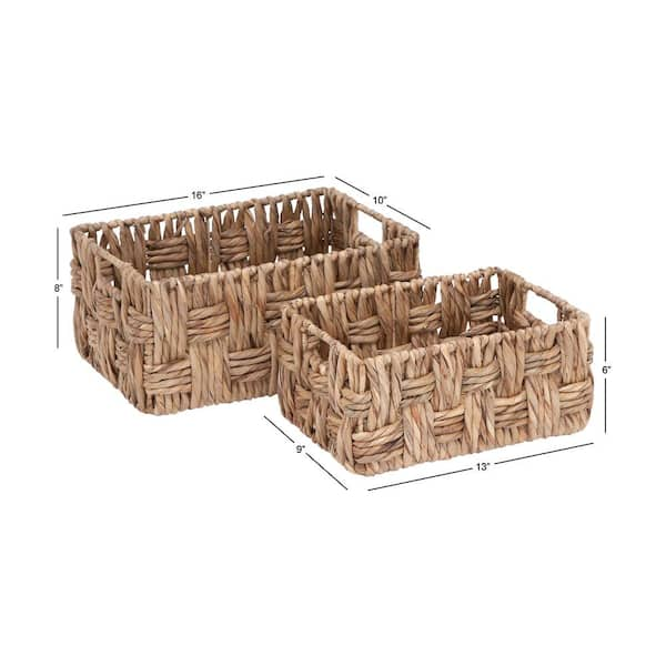 Hastings Home 2-Pack Hastings Home Baskets 12-in W x 8-in H x 16-in D Brown  Wicker Basket in the Storage Bins & Baskets department at