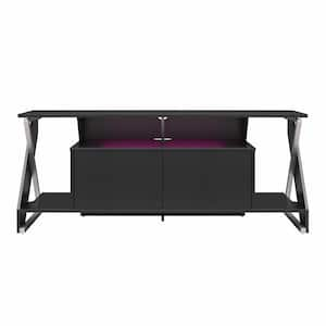 Ntense Genesis 60 in. Black Gaming TV Stand for TVs up to 70 in. 2874872COM  - The Home Depot