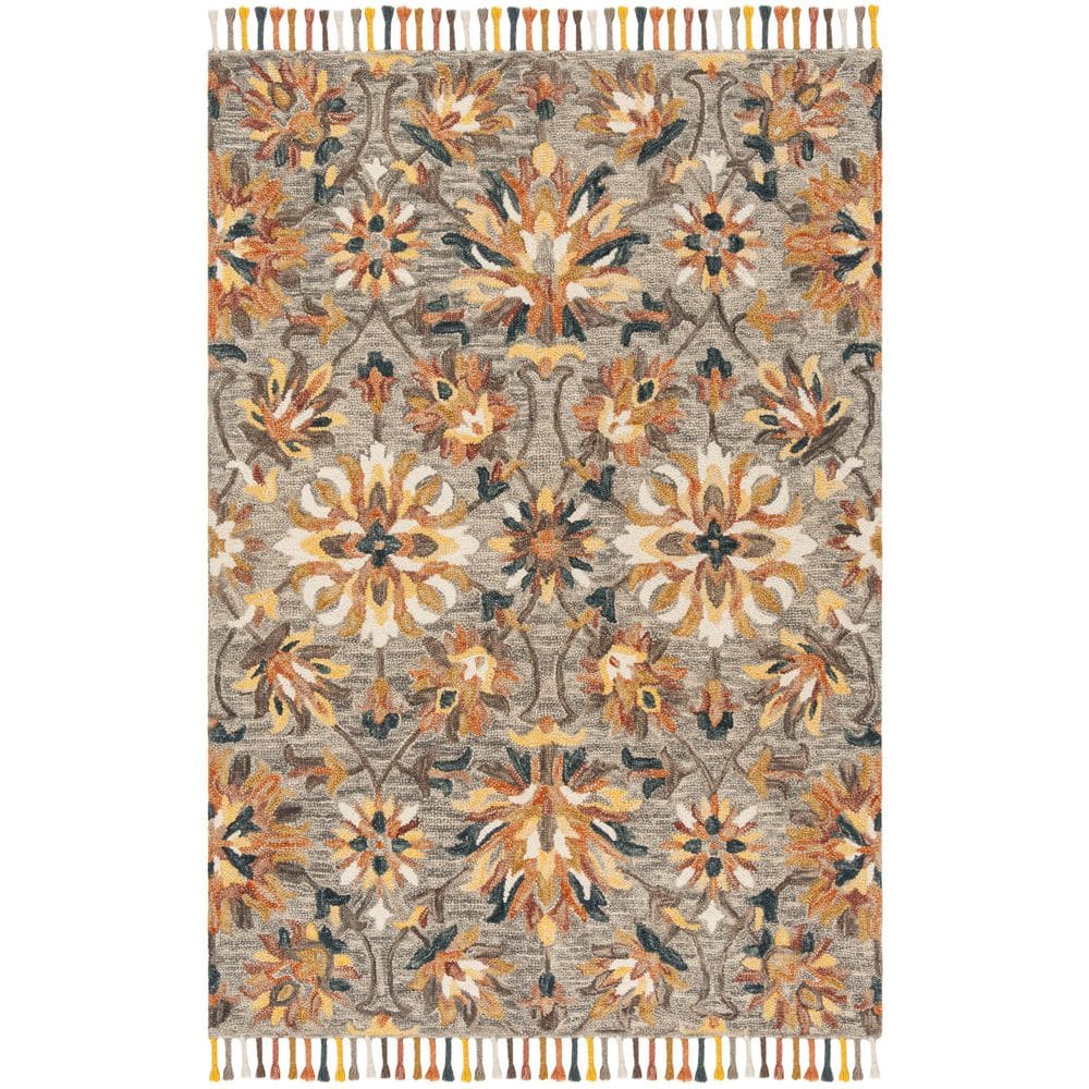 Aspen 9 ft. x 12 ft. Gray/Brown Floral Diamond Area Rug price history on PriceWatchPro