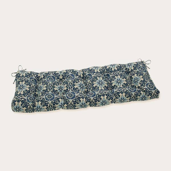 Pillow Perfect Novelty Rectangular Outdoor Bench Cushion in Blue