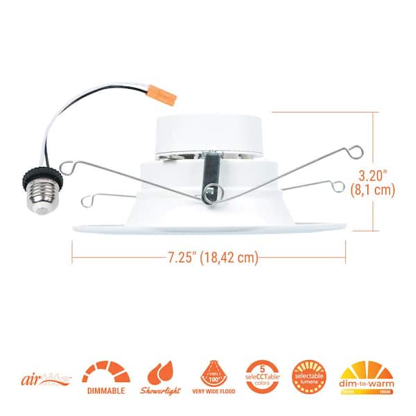 RL56 Series 5/6 in. Recessed LED retrofit module Adjustable CCT and Lumens, Integrated LED Matte White