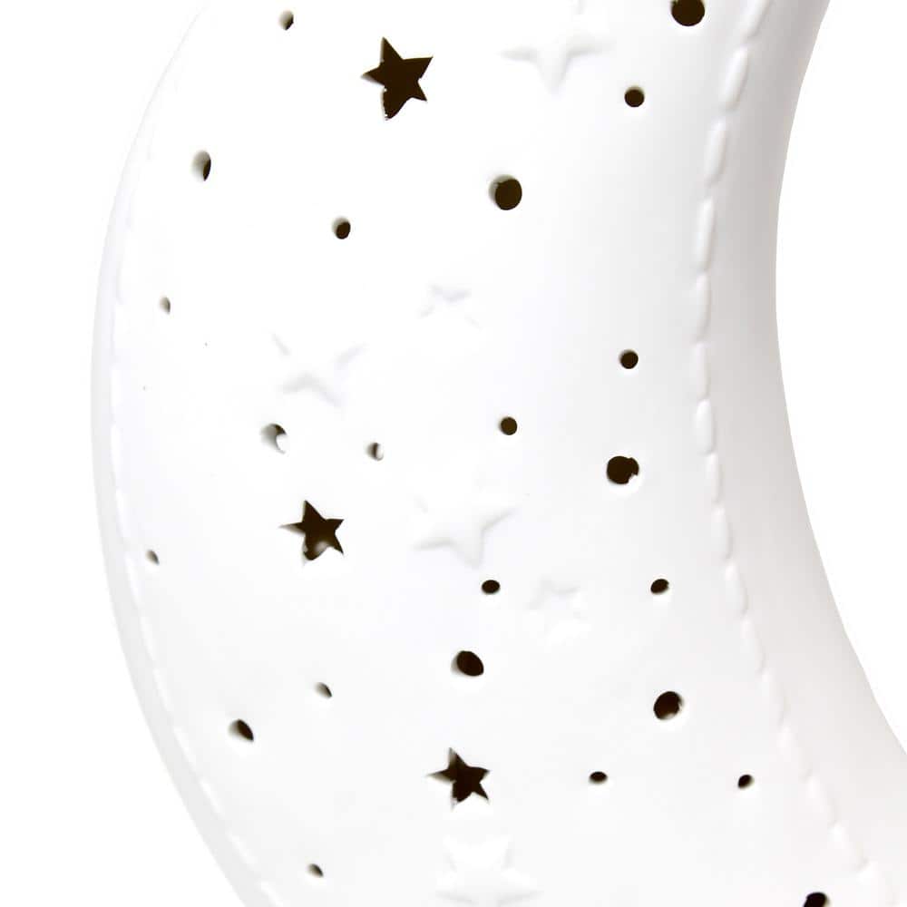 White Porcelain Moon Shaped Kids Table Lamp