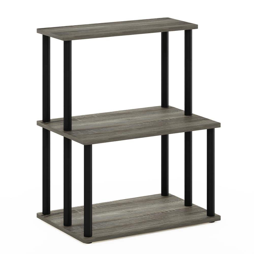 Furinno Turn-N-Tube French Oak Grey/Black 3-Tier Kitchen Storage Shelf