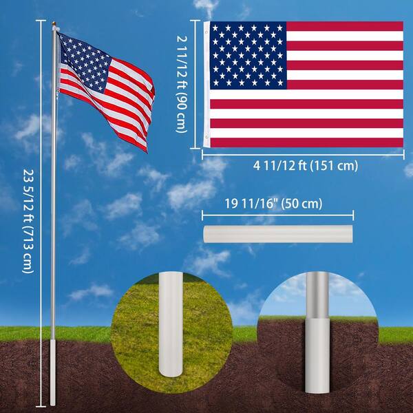 15 ft one piece flagpole