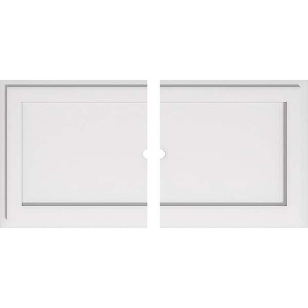 Ekena Millwork 30 in. W x 15 in. H x 1 in. ID x 1 in. P Rectangle Architectural Grade PVC Contemporary Ceiling Medallion (2-Piece)