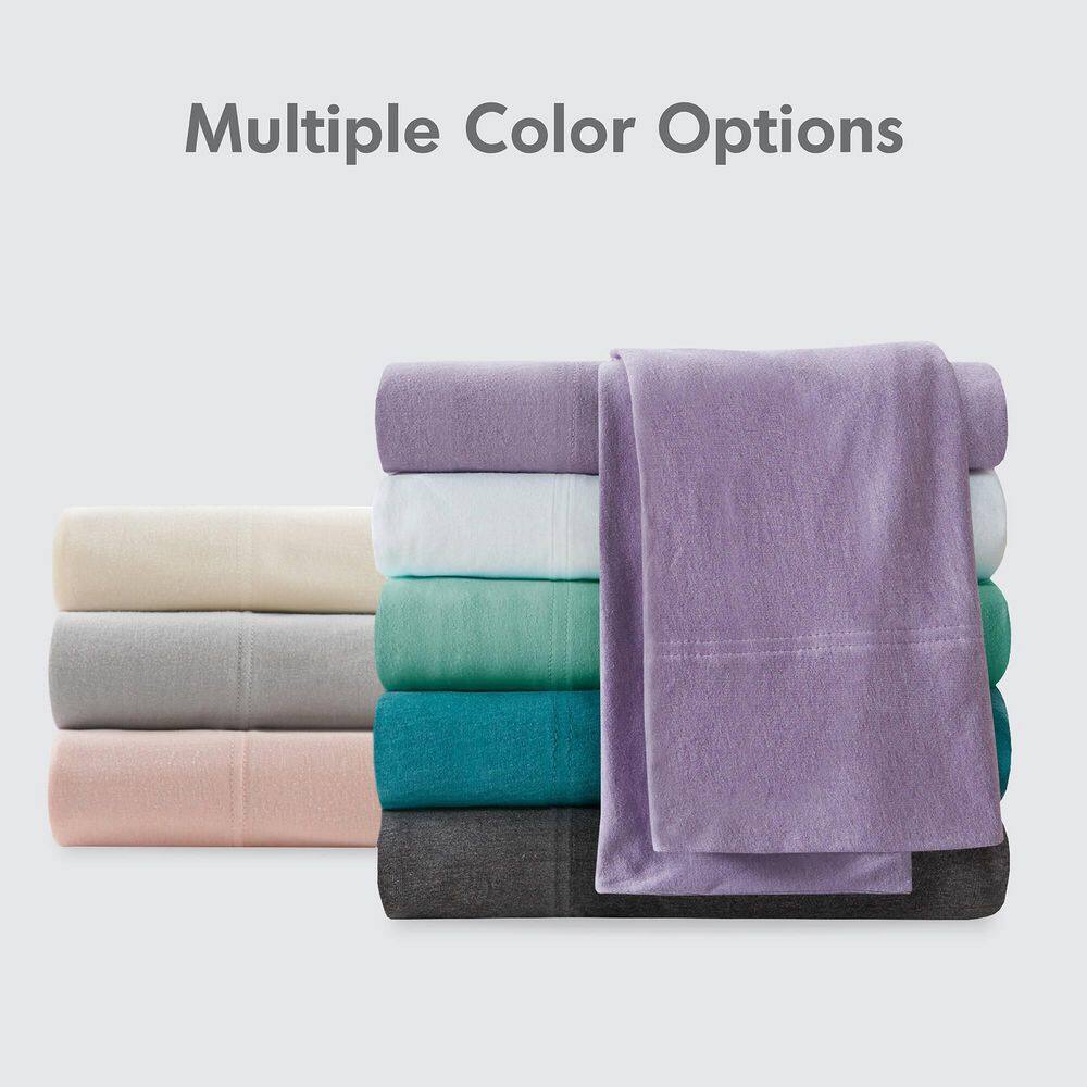 King Dark Grey Polyester Jersey Knit Sheet Set
