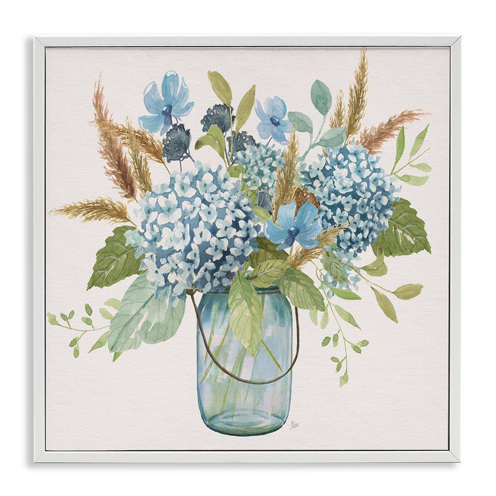 Hydrangea in Mason Jar by Nan White Framed Nature Giclee Art Print 12 in. x 12 in. price history on PriceWatchPro
