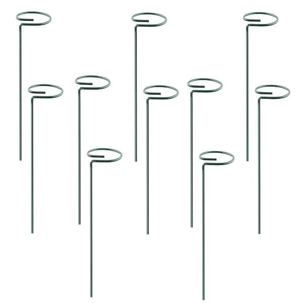 ATENGNES 10 in. Plant Support Stakes 10-Pack Garden Flower Stem Support ...