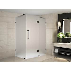 Avalux 39 in. x 34 in. x 72 in. Completely Frameless Shower Enclosure with Frosted Glass in Oil Rubbed Bronze