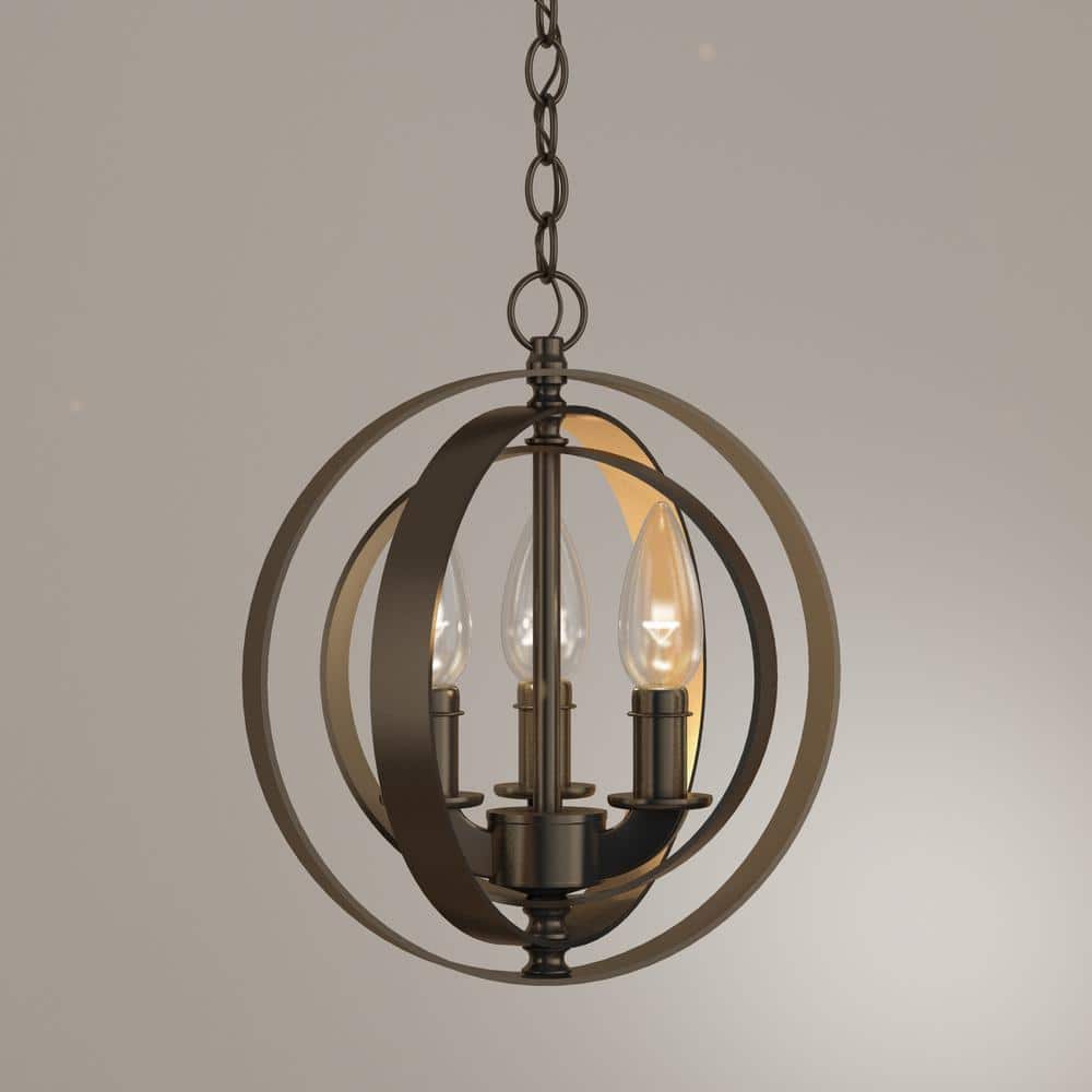 Antique Bronze 3-Light Globe Mini Pendant